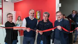 inaugurazione nuovo spazio accoglienza all'ingresso con Luigi Giove e Gabriele Rocchi